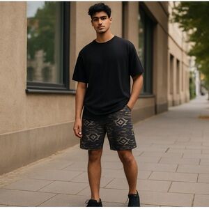 MEN’S HURLEY AZTEC PRINT COTTON SHORTS SIZE LARGE